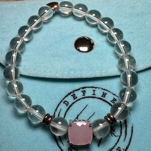 Elegant Clear and Pink Beaded Bracelet